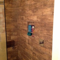 Zionsville Shower with Custom Tile Professionally Installed