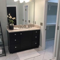 Remodeled Bathroom with Floor Tile in Zionsville IN