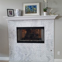 New Tile on Fireplace in Zionsville