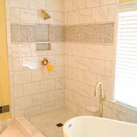 White Bathroom Tiles in Tub