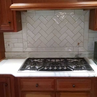 Zionsville Tiled Stove Kitchen Backsplash